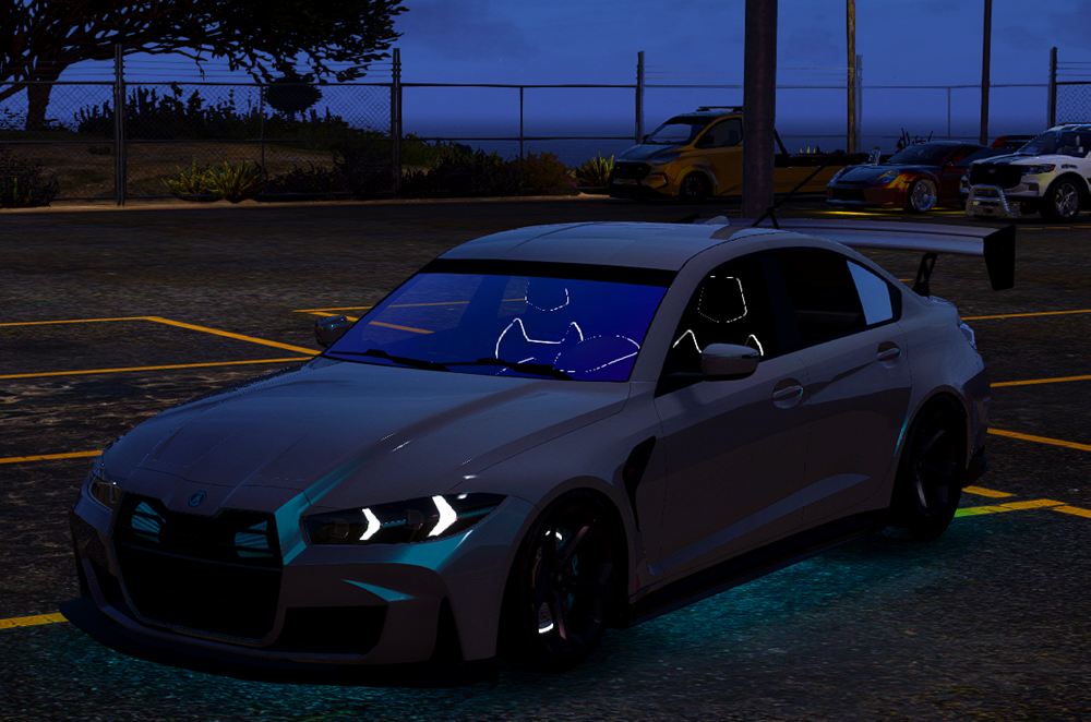 Graue Sport-Limousine