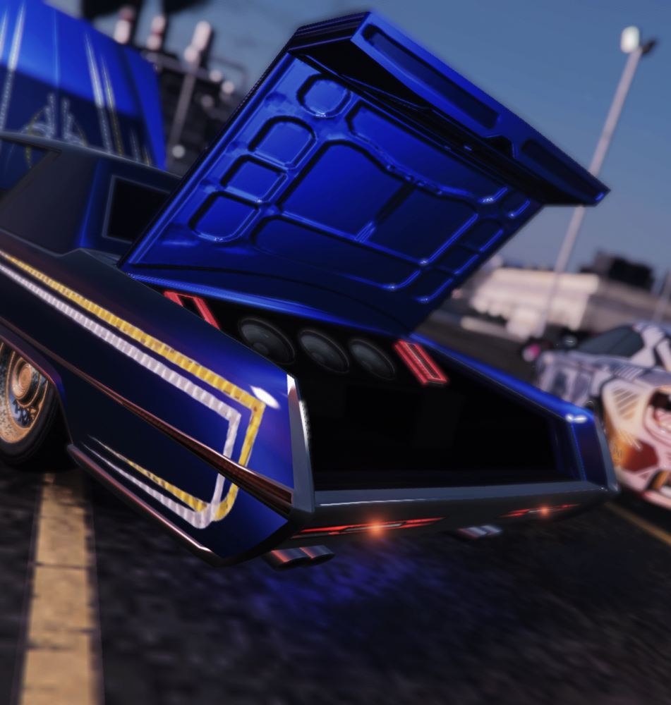 Blauer Lowrider · Show & Shine Sieger